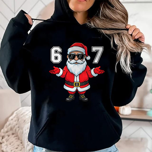 67 Meme Six Seven 6 7 Funny Santa Matching Xmas 67 Christmas T-Shirt - Christmas Unisex T-Shirt/Hoodie/Sweatshirt - HNDS00