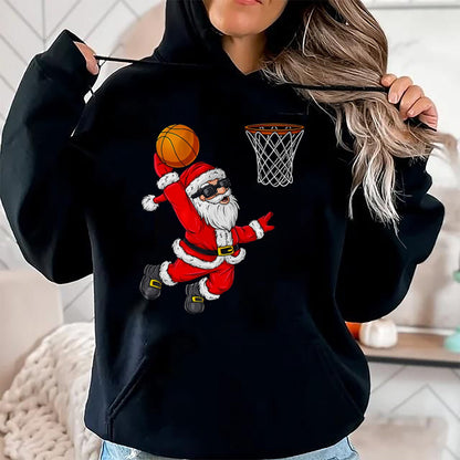 Christmas Santa Claus Dunking A Basketball Boys Kids Xmas T-Shirt - Christmas Unisex T-Shirt/Hoodie/Sweatshirt - HNDS00
