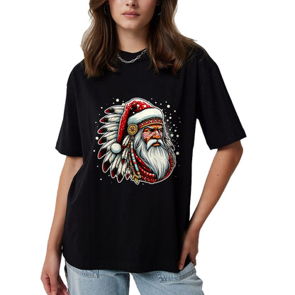 Native American T-Shirts, Vintage Native American Unisex T-Shirt/Hoodie/Sweatshirt HLT00 - Native American Santa Claus Christmas Santa Xmas T-Shirt (2)