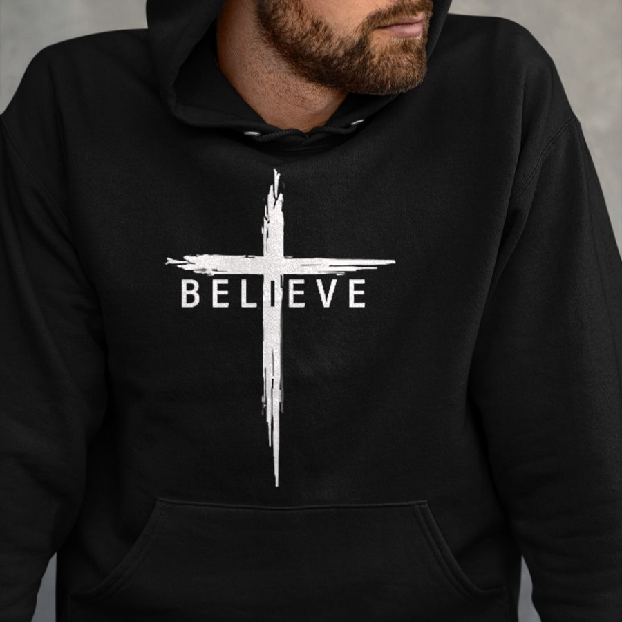 Christian Tee, Christian Faith Unisex T-Shirt/Hoodie/Sweatshirt HLT00 -  Believe Christian Cross Jesus Christ Christians Men Women T-Shirt