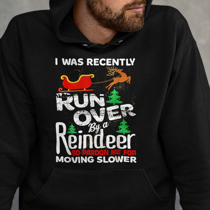 Best Grandma Shirt, Proud Grandma Unisex T-Shirt/Hoodie/Sweatshirt HLT00 - Grandma Got Run Over By A Reindeer Christmas So Pardon Me T-Shirt
