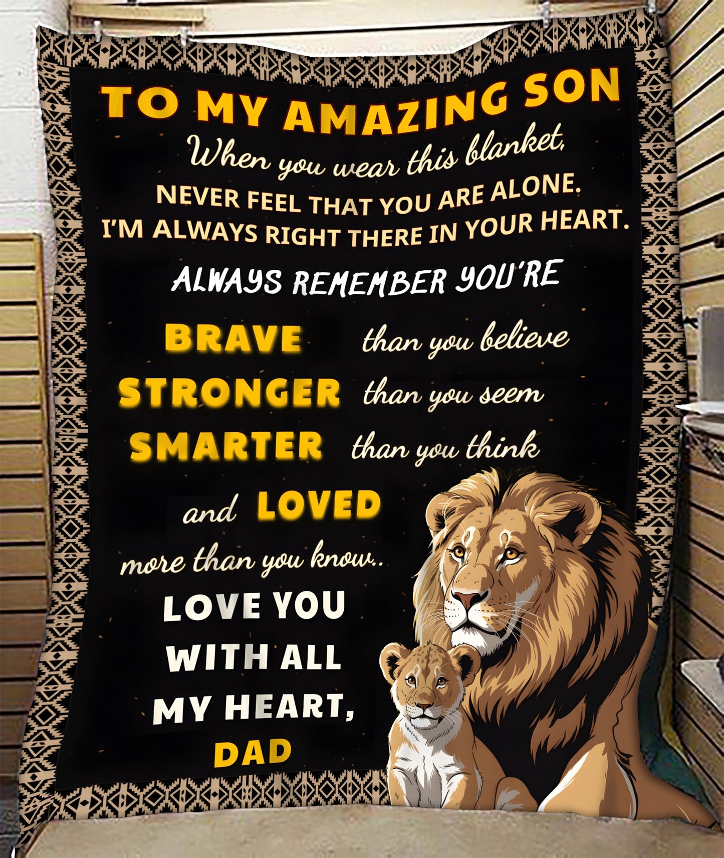 Special Gift For Your Son Blanket "Love You With All My Heart"- From Dad (SKUB12-159)