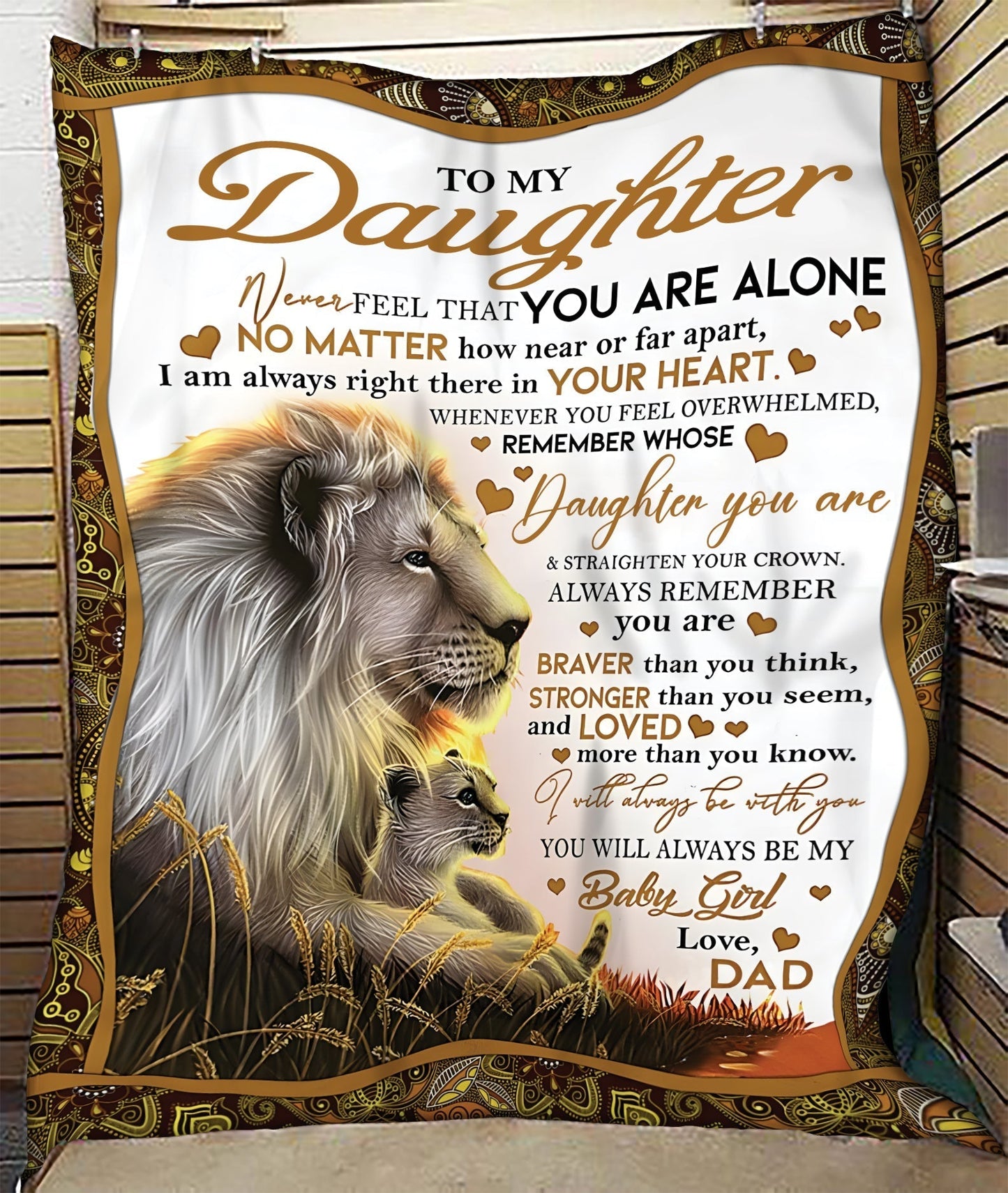 BLANKET FOR DAUGHTER – COMFORT & WARMTH GIFT FROM DAD Sherpa Fleece Quilt Blanket NTTD00 (SKUB11-55)