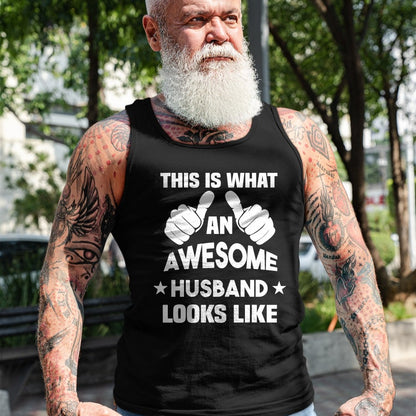 Best Wife Shirt, Wife and Husband Unisex T-Shirt/Hoodie/Sweatshirt HLT00 - This Is What An Awesome Husband Looks Like Gift T-Shirt