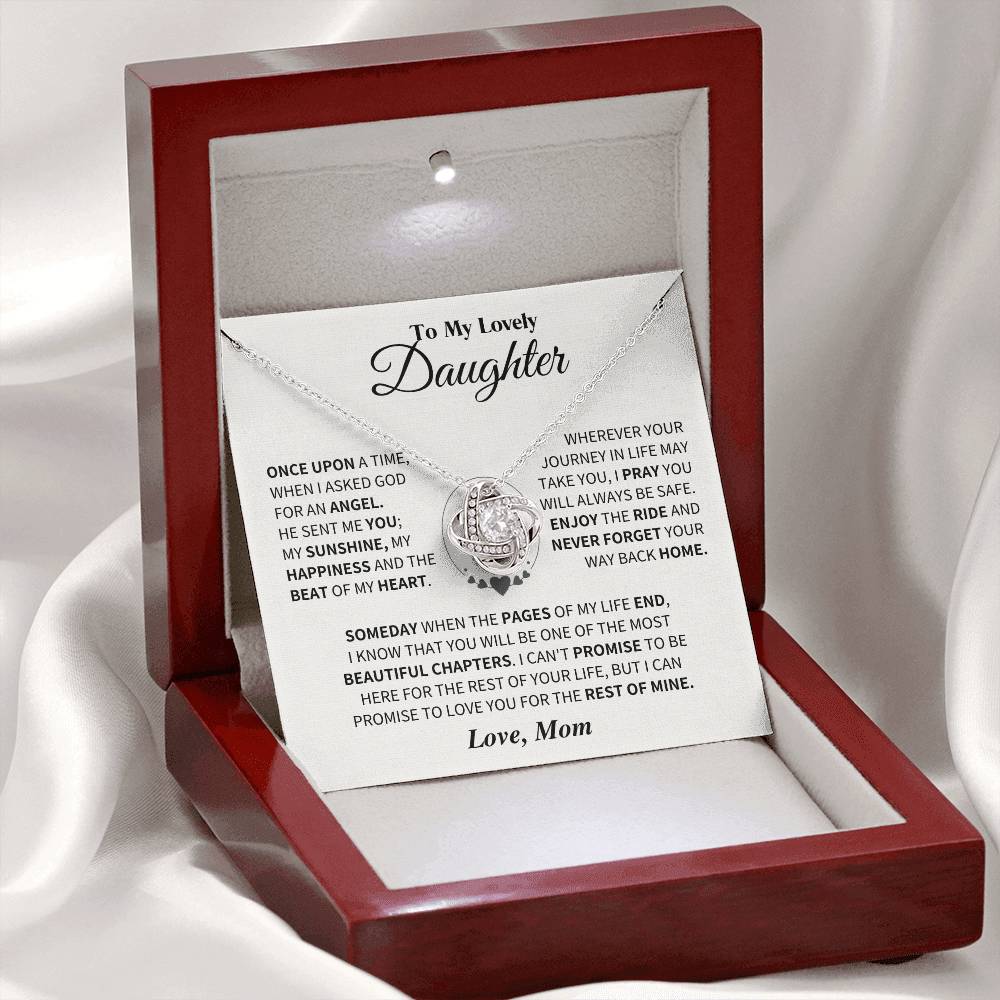 TO MY DAUGHTER FROM MOM - Premium Love Knot Necklace