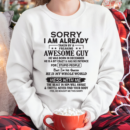DECEMBER – Sorry I Am Already Taken By A Freaking Awesome Guy – FROM HUSBAND TO WIFE – KATE12 (SKU26T-01108-12)