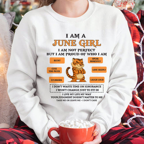 "I AM A JUNE GIRL" - Birthday Gift For June Girls - FMA KATE06 (SKU26T-01-62-06)