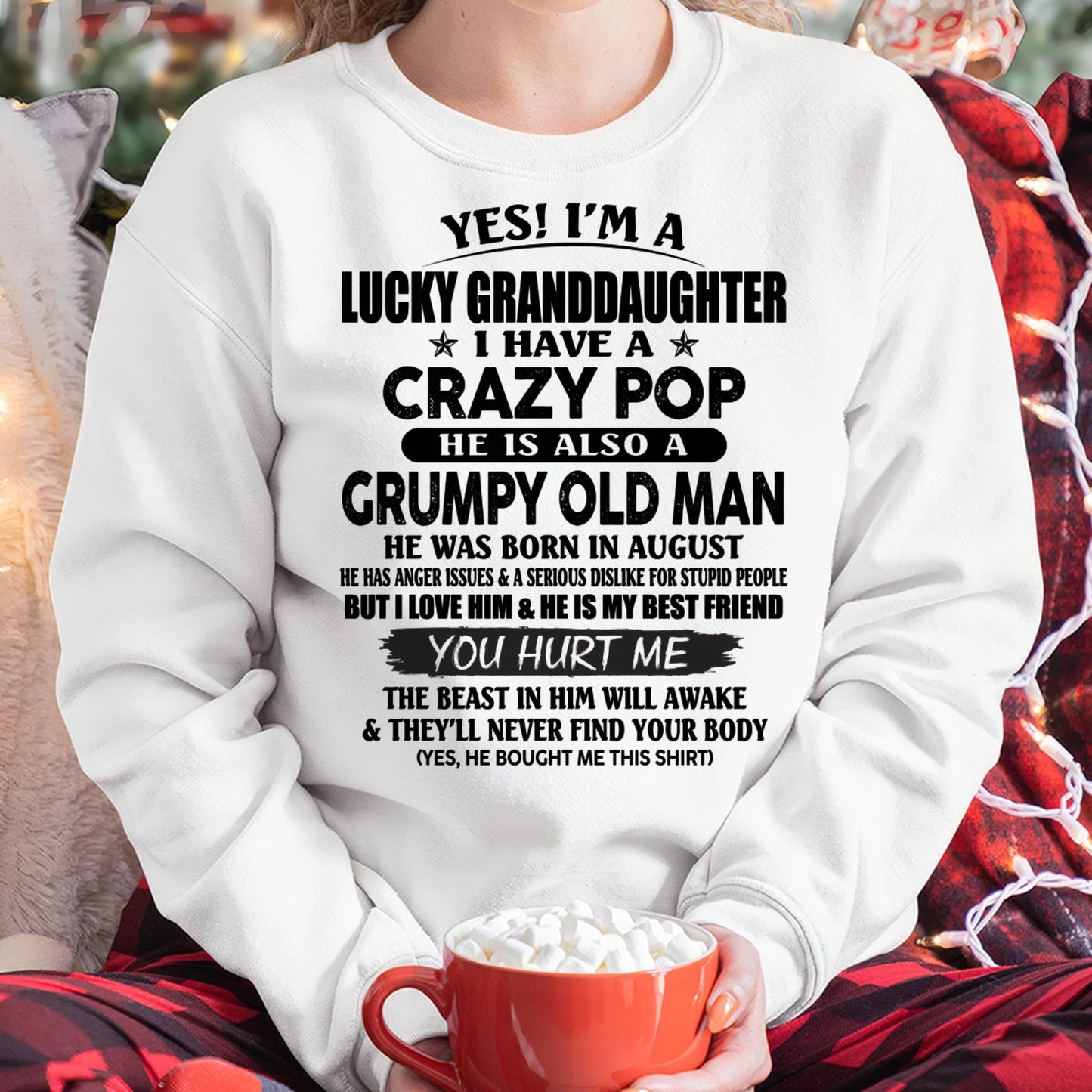 AUGUST - LUCKY GRANDDAUGHTER OF CRAZY POP - PERFECT GIFT FOR YOUR GRANDDAUGHTER FROM POP - KATE08 (SKU12-39-08)