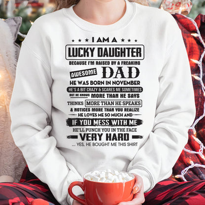November - Lucky Daughter of Awesome Dad - Perfect Gift For Daughter From Dad - NIKI11 (SKU08-47-11)