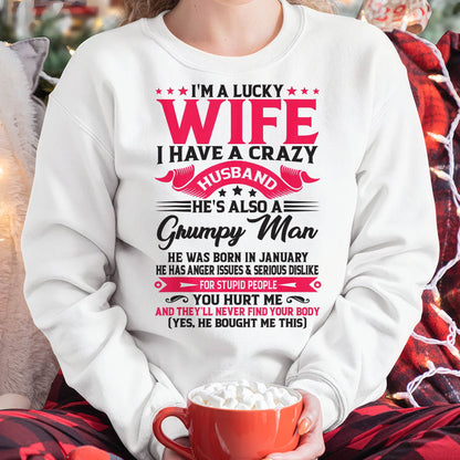 JANUARY - TO MY WIFE - I'M A LUCKY WIFE - GIFT FROM HUSBAND - KATE01 (SKU10-136-01)