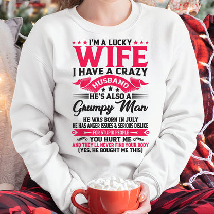 JULY - TO MY WIFE - I'M A LUCKY WIFE - GIFT FROM HUSBAND - KATE07 (SKU10-136-07)