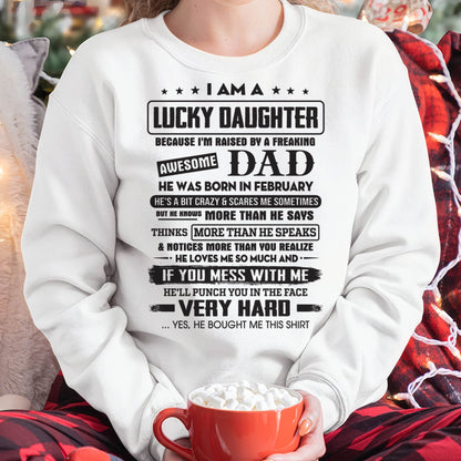 February - Lucky Daughter of Awesome Dad - Perfect Gift For Daughter From Dad - NIKI02 (SKU08-47-02)