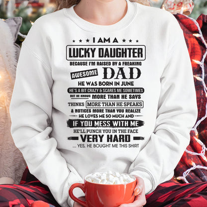 June - Lucky Daughter of Awesome Dad - Perfect Gift For Daughter From Dad - NIKI06 (SKU08-47-06)