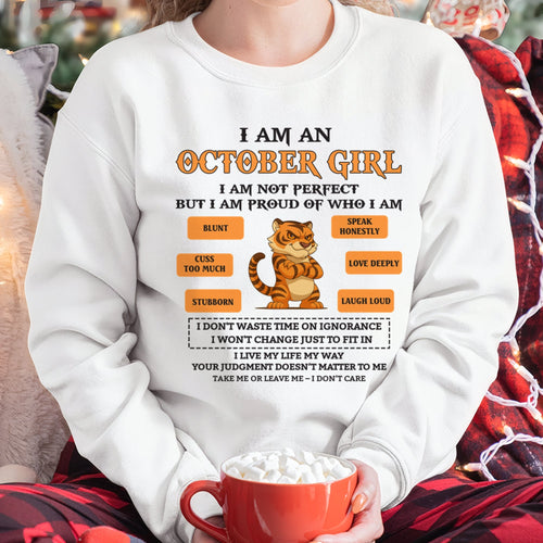 "I AM A OCTOBER GIRL" - Birthday Gift For October Girls - FMA KATE10 (SKU26T-01-62-10)