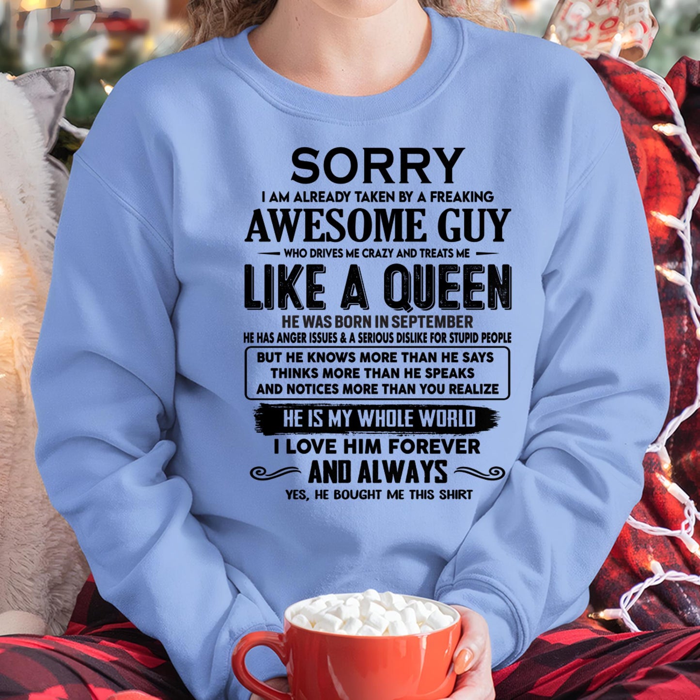 September - Sorry I am already taken by a freaking awesome guy - Gift for Wife From Husband - KATE09 (SKU-SRG-09)