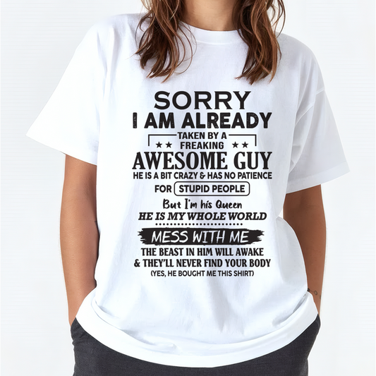 Sorry I Am Already Taken By A Freaking Awesome Guy – FROM HUSBAND TO WIFE – KATE00 (SKU26T-01108-00)