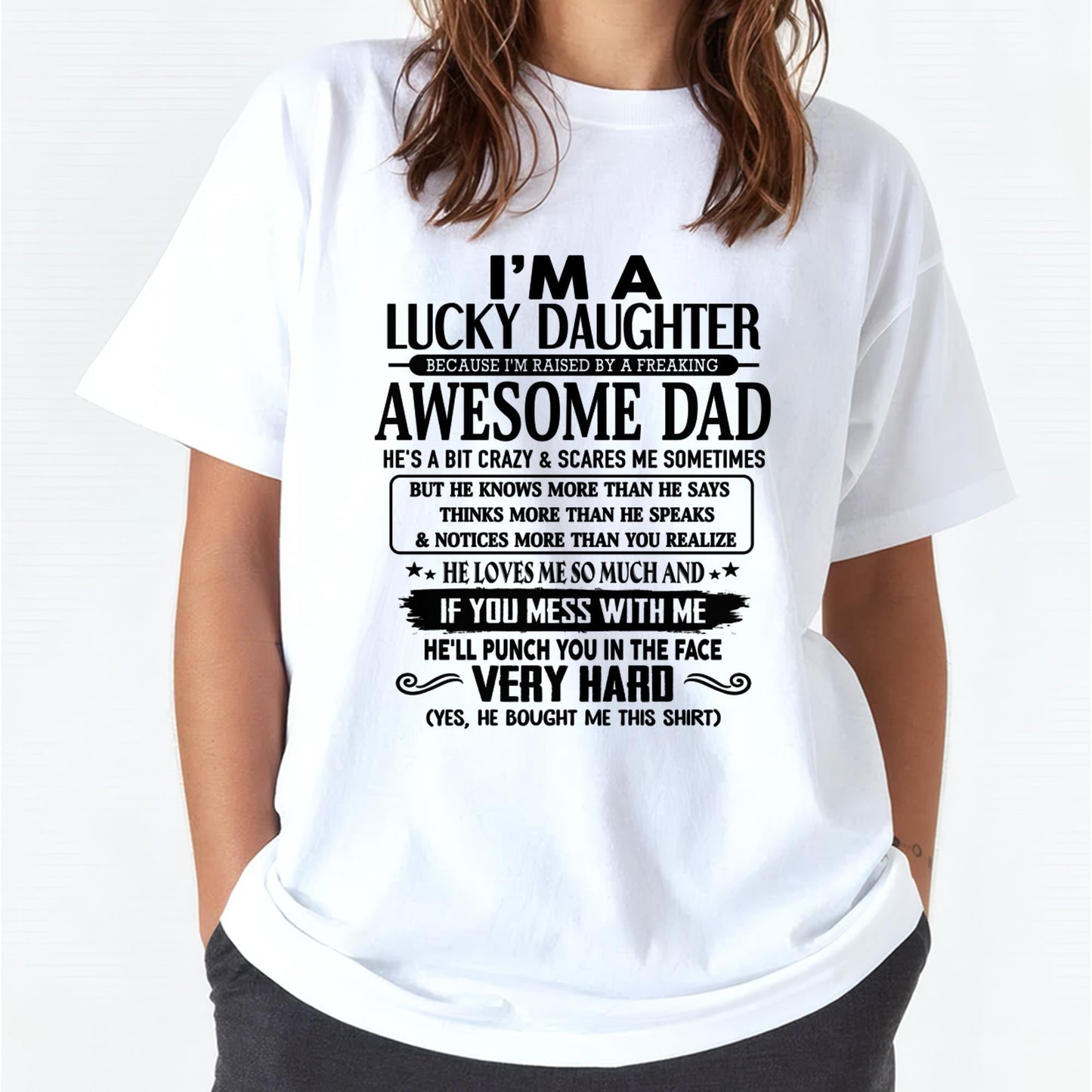 I'm Lucky Daughter - Gift for Daughter from Dad - KATE00 (SKU-TLUCKYDD-00)