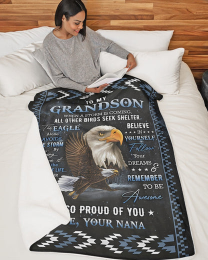 Special Gift For Your Grandson Blanket - From NANA