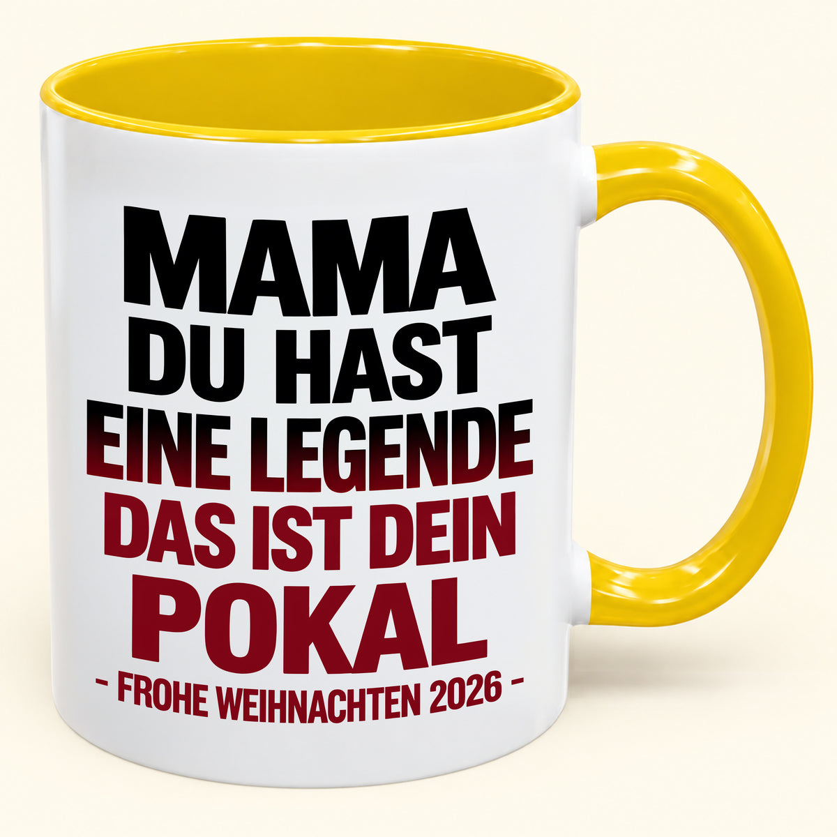 MAMA, DU HAST EINE LEGENDE GROSSGEZOGEN, DAS IST DEINE TROPHÄE – Lustiges Weihnachten 2026 – Kaffeetasse mit Henkel, Geschenk (SKU2610-822)