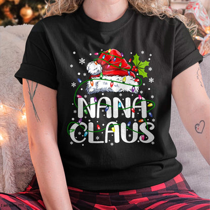 Nana Claus Christmas Lights Pajama Family Matching T-Shirt - Christmas Unisex T-Shirt/Hoodie/Sweatshirt - HNDS00