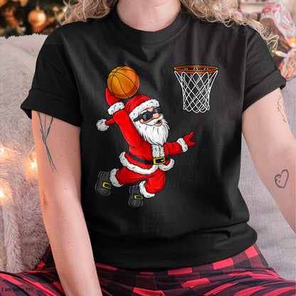 Christmas Santa Claus Dunking A Basketball Boys Kids Xmas T-Shirt - Christmas Unisex T-Shirt/Hoodie/Sweatshirt - HNDS00