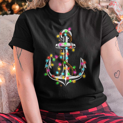 Christmas Lights Boating Sailing Cruise Boat Gifts T-Shirt - Christmas Unisex T-Shirt/Hoodie/Sweatshirt - HNDS00