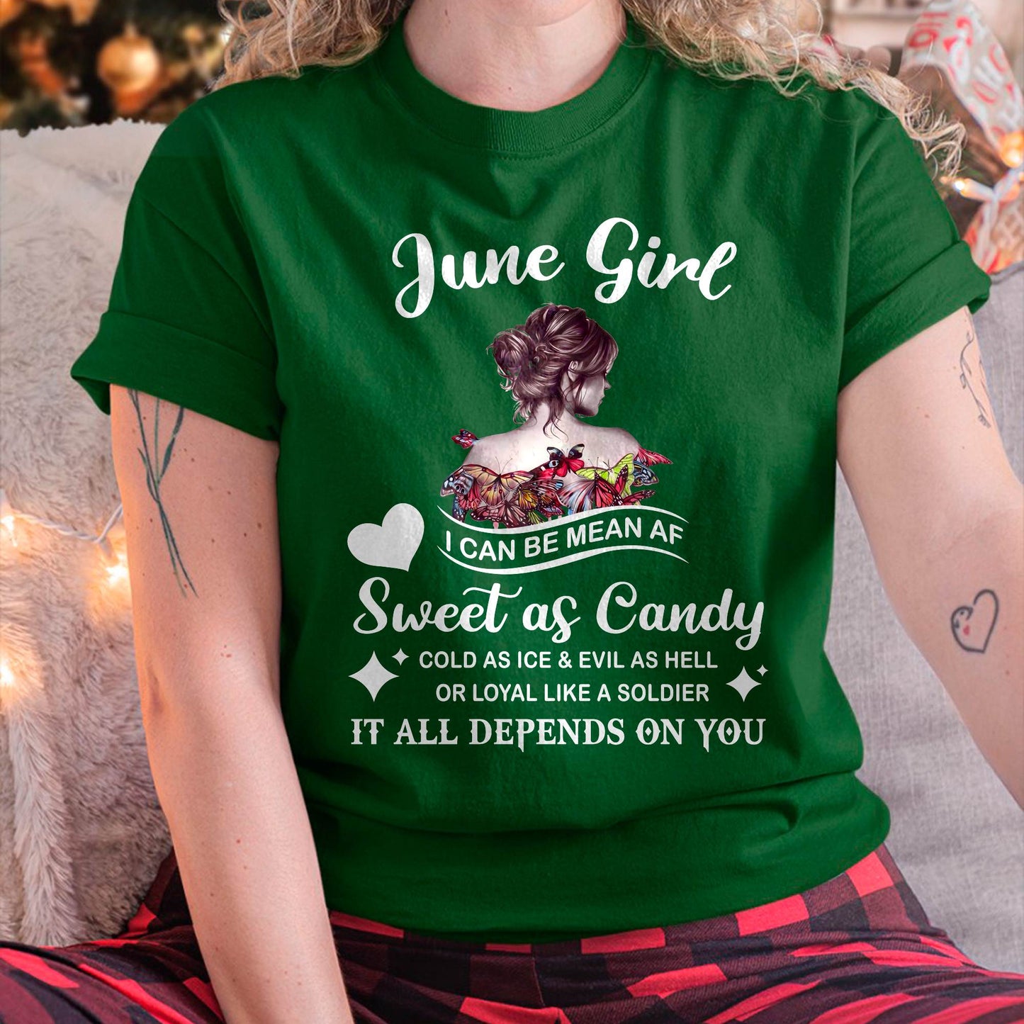 June Girl T-Shirt – Sweet As Candy, Cold As Ice - Birthday Gift for Women - KATE06 (SKU26T-01-38-06)