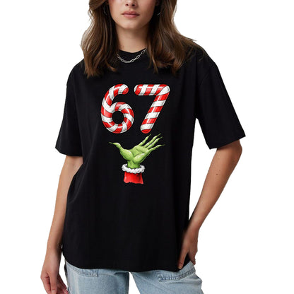 Santa Six Seven 67 Meme Christmas 67 Candy Cane Kids Boys T-Shirt - Christmas Unisex T-Shirt/Hoodie/Sweatshirt - HNDS00
