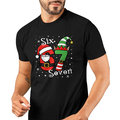 Funny Six Seven 67 Meme 6 7 Elf Santa Christmas Pajamas Kids T-Shirt - Christmas Unisex T-Shirt/Hoodie/Sweatshirt - HNDS00