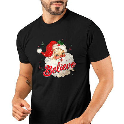Vintage Santa Claus Believe Christmas Women Boys Girls T-Shirt - Christmas Unisex T-Shirt/Hoodie/Sweatshirt - HNDS00