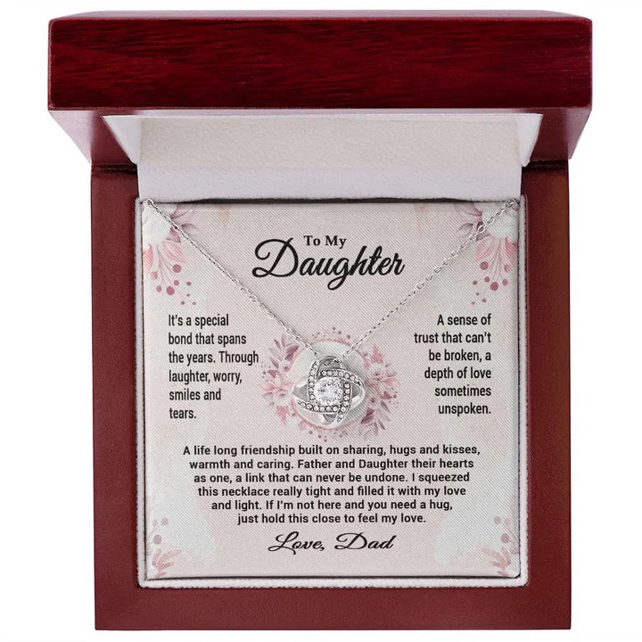 TO MY DAUGHTER FROM DAD - Premium Love Knot Necklace
