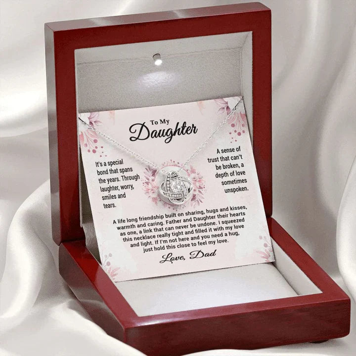 TO MY DAUGHTER FROM DAD - Premium Love Knot Necklace