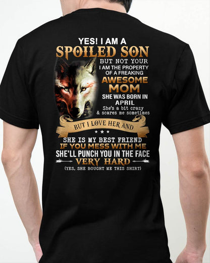 April - Lucky Son of Awesome Mom - Perfect Gift for Son From Mom - KATE04 (SKU10-128-04)