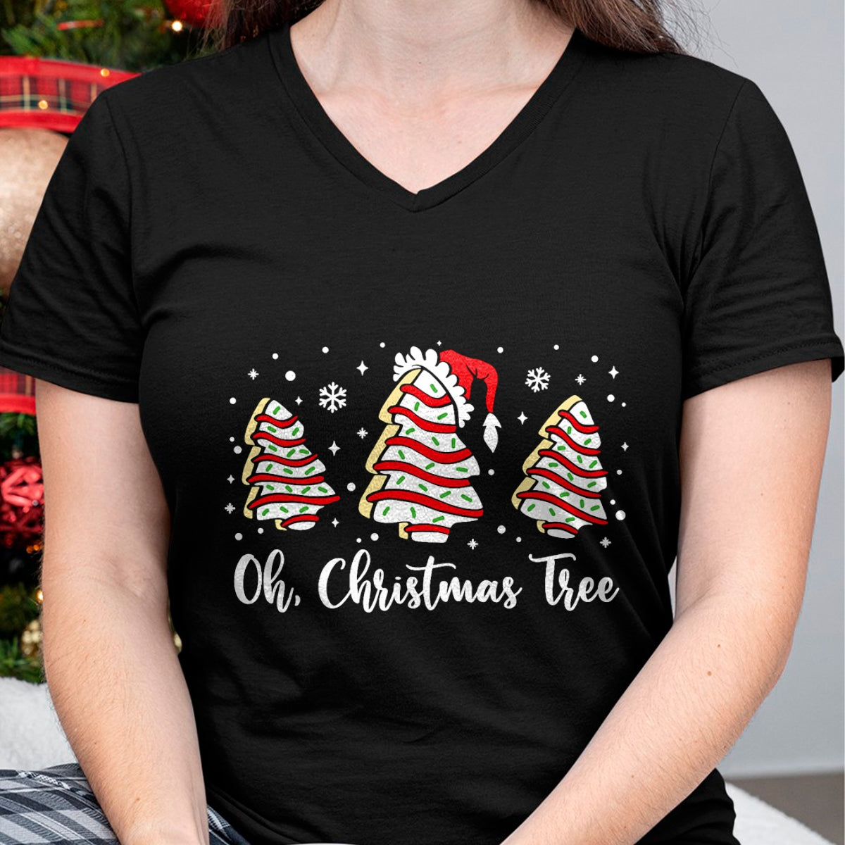 Groovy Oh Christmas Tree Cakes Debbie Becky Jen Cake Lovers T-Shirt - Christmas Unisex T-Shirt/Hoodie/Sweatshirt - HNDS00