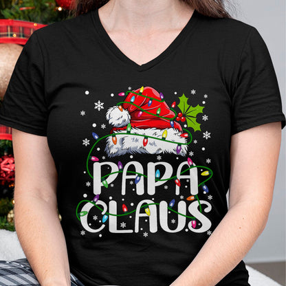 Papa Claus Christmas Lights Pajama Family Matching T-Shirt - Christmas Unisex T-Shirt/Hoodie/Sweatshirt - HNDS00