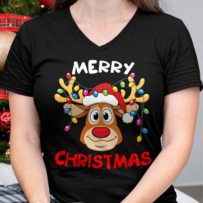 Merry Christmas Reindeer Xmas Family Men Women T-Shirt - Christmas Unisex T-Shirt/Hoodie/Sweatshirt - HNDS00