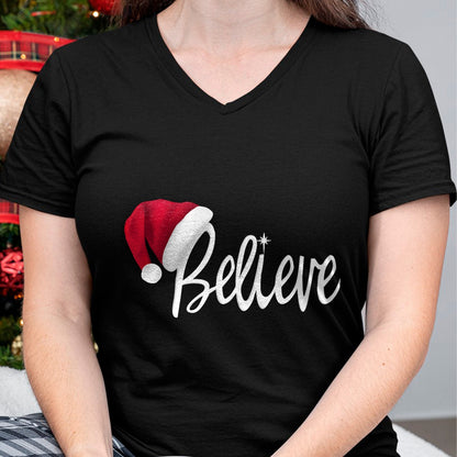 Christmas Long Sleeve T-Shirt - Believe in Santa Claus Shirt - Christmas Unisex T-Shirt/Hoodie/Sweatshirt - HNDS00
