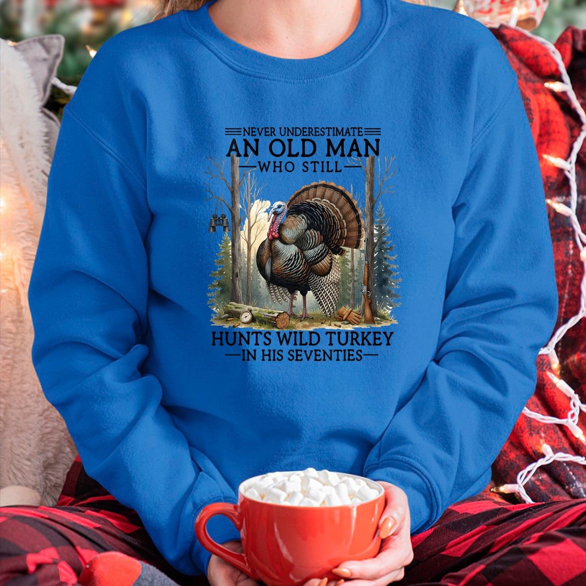 Cat Love Shirt, Funny Cat Lover Gift UnisexT-Shirt/Hoodie/Sweatshirt HLT00 - an Old Man Still Hunting Wild Turkey in 70s T-Shirt