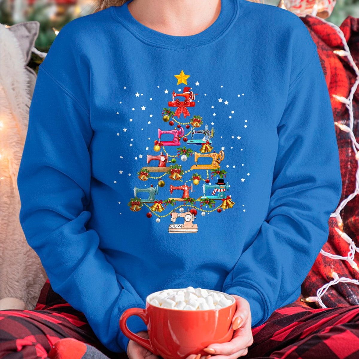 Funny Sewing Machine Christmas Tree Christmas Ornament Women T-Shirt - Christmas Unisex T-Shirt/Hoodie/Sweatshirt - HNDS00