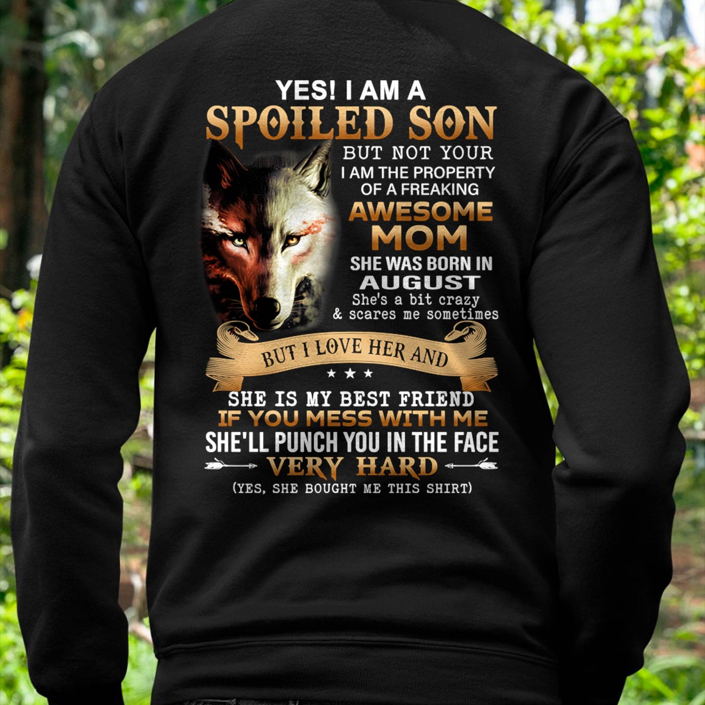 August - Lucky Son of Awesome Mom - Perfect Gift for Son From Mom - KATE08 (SKU10-128-08)