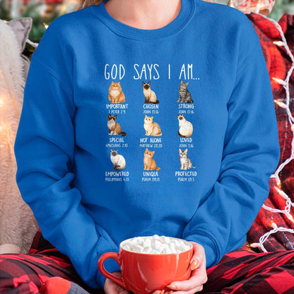 Cat Love Shirt, Funny Cat Lover Gift UnisexT-Shirt/Hoodie/Sweatshirt HLT00 - God Says I Am Cat Lover Bible Verses Christian Scripture Cat T-Shirt