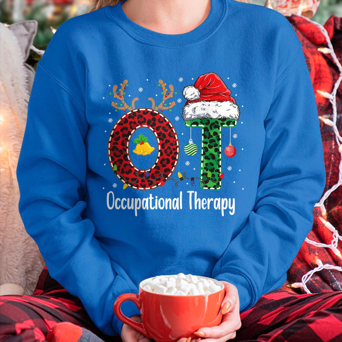 Occupational Therapy Christmas santa hat OT Therapist T-Shirt - Christmas Unisex T-Shirt/Hoodie/Sweatshirt - HNDS00