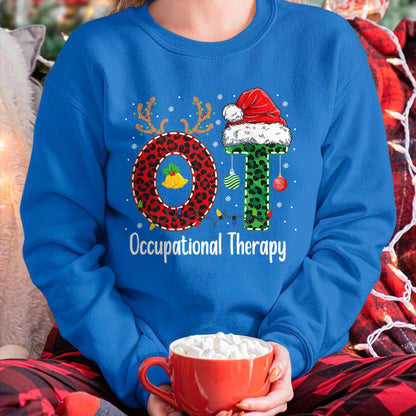 Occupational Therapy Christmas santa hat OT Therapist T-Shirt - Christmas Unisex T-Shirt/Hoodie/Sweatshirt - HNDS00