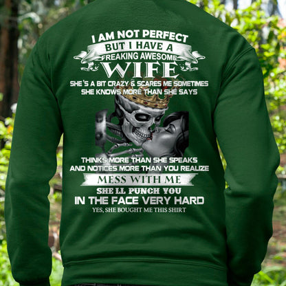 I Am Not Perfect But I Have A Freaking Awesome Wife - Gift For Husband From Wife - KATE00 (SKU06-34-00)