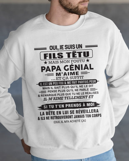 Oui, je suis un garçon têtu – T-shirt | Cadeau d’anniversaire de papa pour son fils - KATE00 / fr00 (SKU12-260-00)