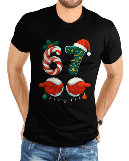 67 Christmas 6 7 Meme Pajamas Holiday Gen Alpha Slang T-Shirt - Christmas Unisex T-Shirt/Hoodie/Sweatshirt - HNDS00
