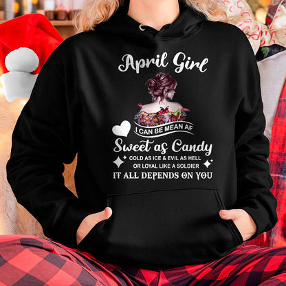 April Girl T-Shirt – Sweet As Candy, Cold As Ice - Birthday Gift for Women - KATE04 (SKU26T-01-38-04)
