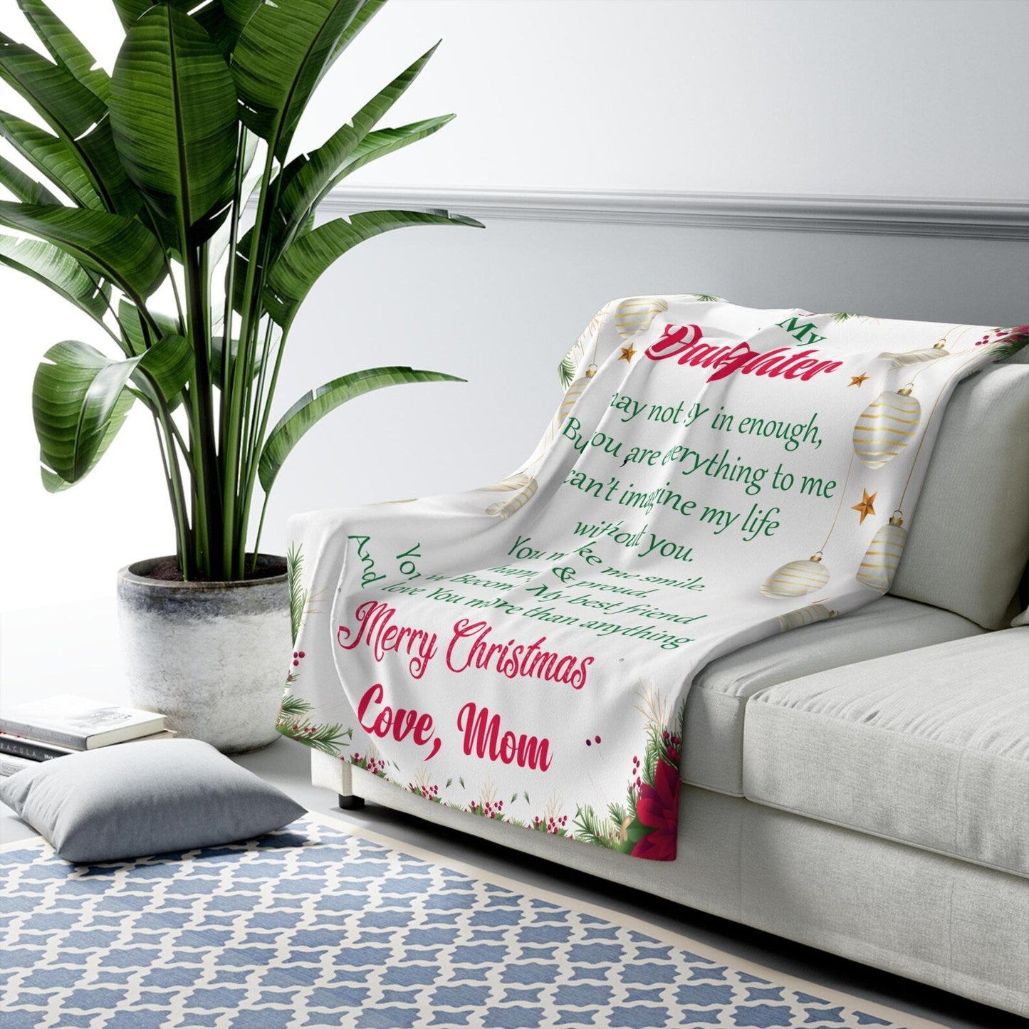 BLANKET FOR DAUGHTER - GIFT FROM MOM - COMFORT & WARMTH GIFT