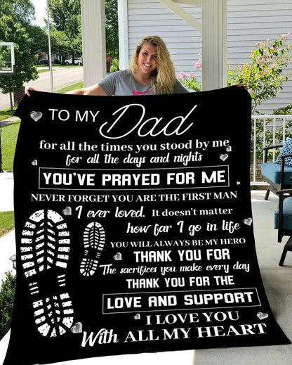 TO MY DAD - GIFT FROM SON - BLANKET - Gift from Son or Daughter Thank You for the Best Time Happy Father's Day Throw
