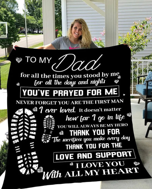 TO MY DAD - GIFT FROM SON - BLANKET - Gift from Son or Daughter Thank You for the Best Time Happy Father's Day Throw